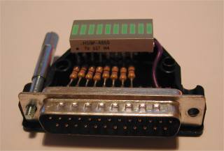 LEDs wired to parallel port circuit photo 1