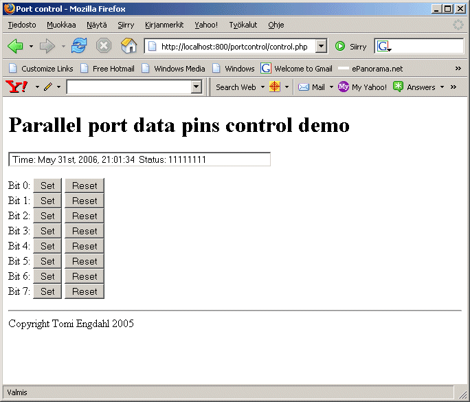 Web based port control on Windows