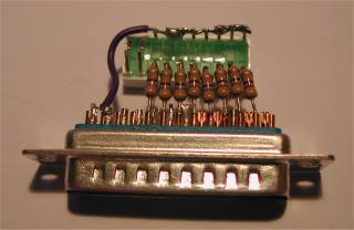 LEDs wired to parallel port circuit photo 2