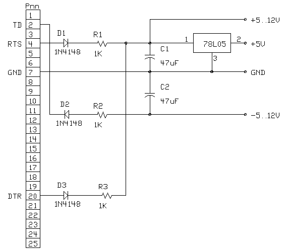 9 pin serial pinout schematic