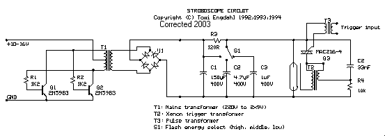 Circuit diagram of the stoboscope