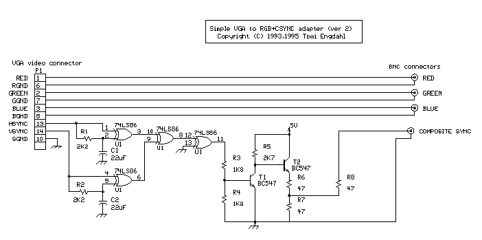 Four BNC output circuit