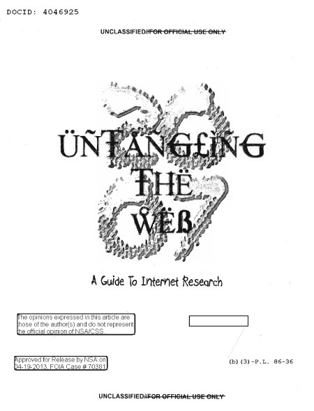 Untangling the web book from NSA