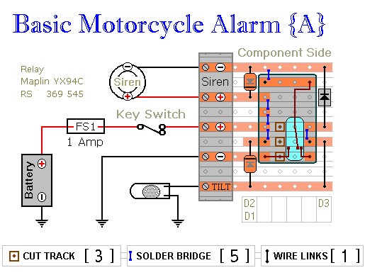 Two Relay-Based Motorcycle Alarm Circuits